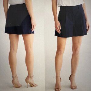 Like New, Never Worn REBECCA TAYLOR High Waist Cotton Tailored Navy Shorts Sz 6